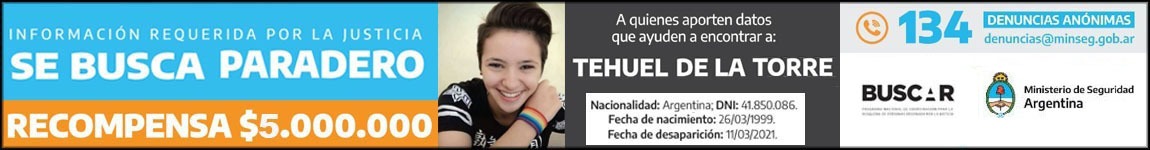 SE BUSCA: Tehuel de la Torre