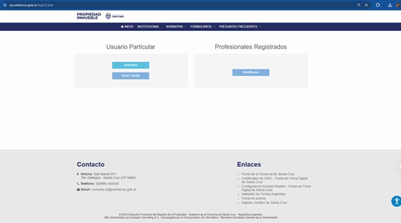 Pantalla Usuario Particular