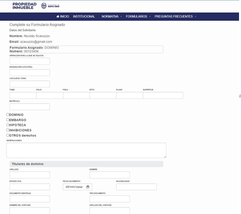 Pantalla Usuario Particular